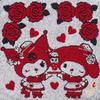 Sanrio ANNA SUI Towel Handkerchief ( Ruffle ) My Melody & KUROMI Red Japan NEW