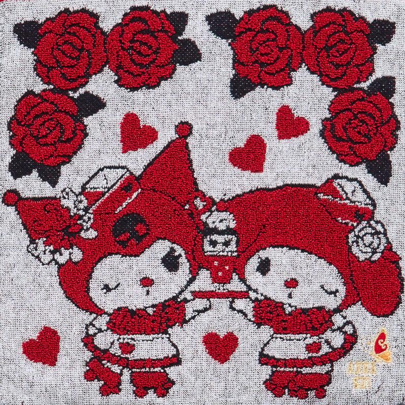 Sanrio ANNA SUI Towel Handkerchief ( Ruffle ) My Melody & KUROMI Red Japan NEW