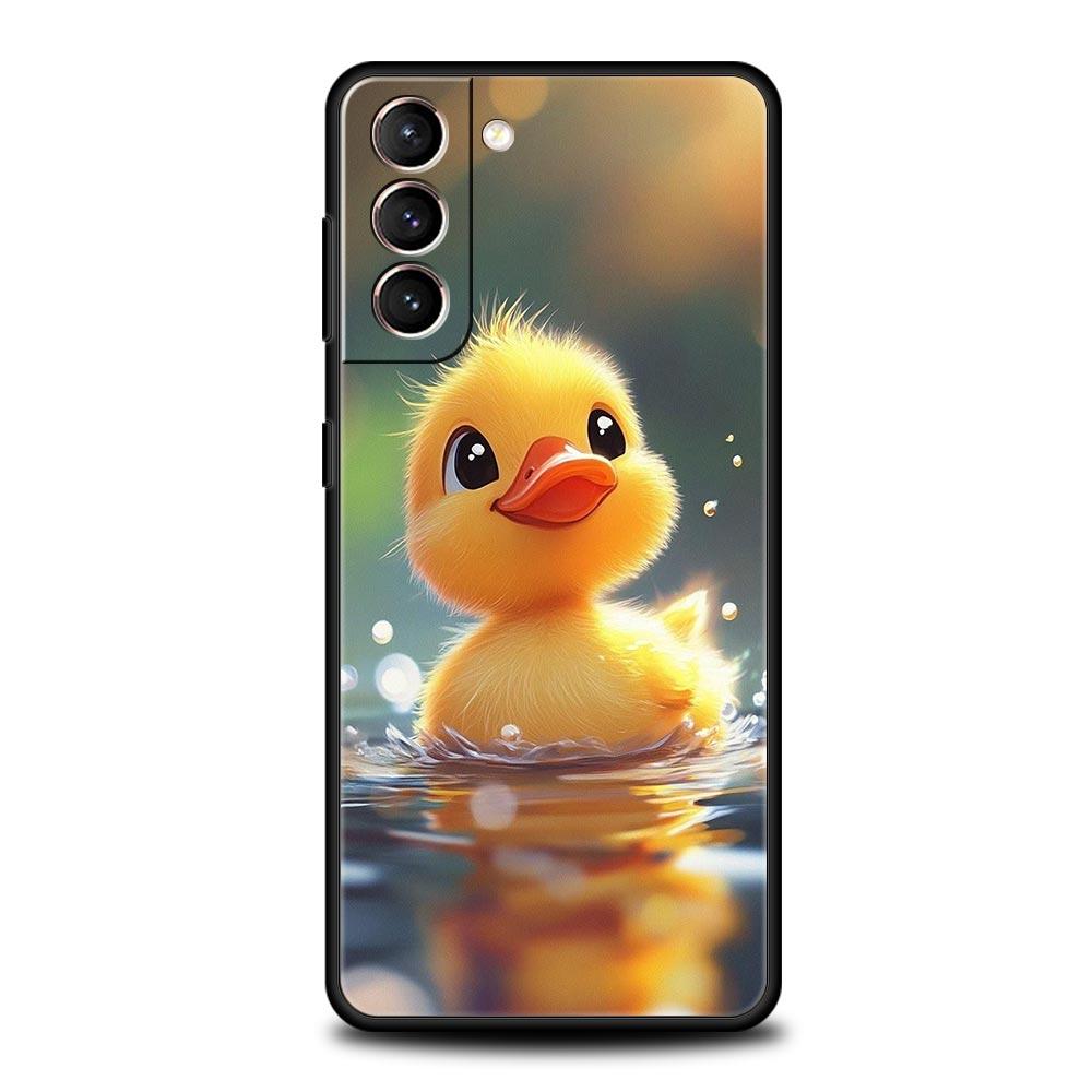 Cartoon Duck Phone Case Cover for Samsung Galaxy S26 S25 S24 S23 S22 S20 S21 FE Ultra S25 Edge Plus 5G Soft TPU Shell Fundas Bag