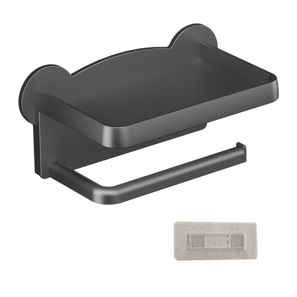 Punch Free Wall Mounted Tissue Holder withPhone Shelf Multifunctional Tissue Rack 3 Color for option for Restroom