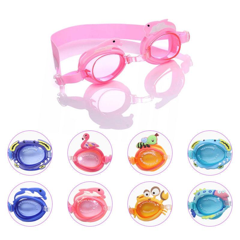 Professional Swimming Goggles Girl Cartoon Swim Glasses with Ear Plug Waterproof Anti Fog Swim Eyewear For Children Kids Gifts