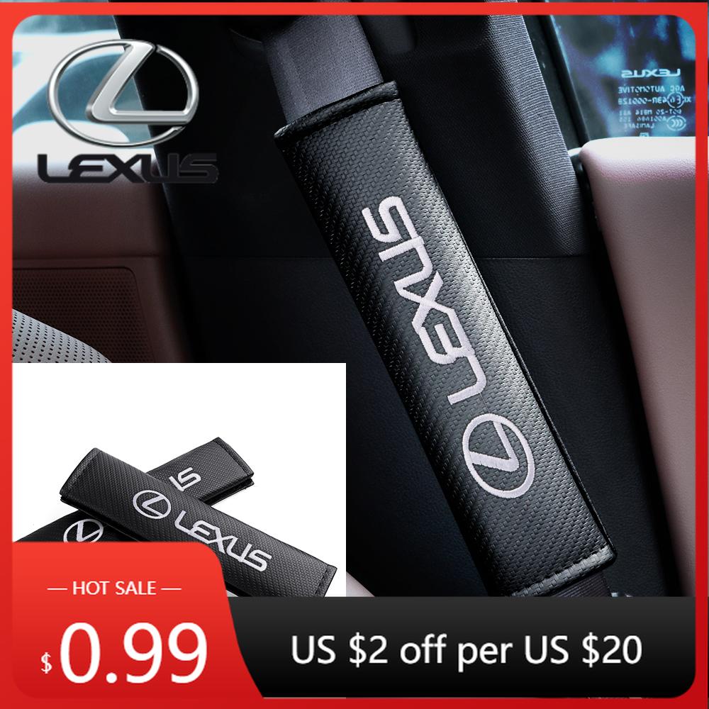 Interior Stickers 1/2Pcs Carbon Fiber Car Seat Belt Cover Shoulder Protect Case Interior Accessories For Lexus LS LC IS350 ES300