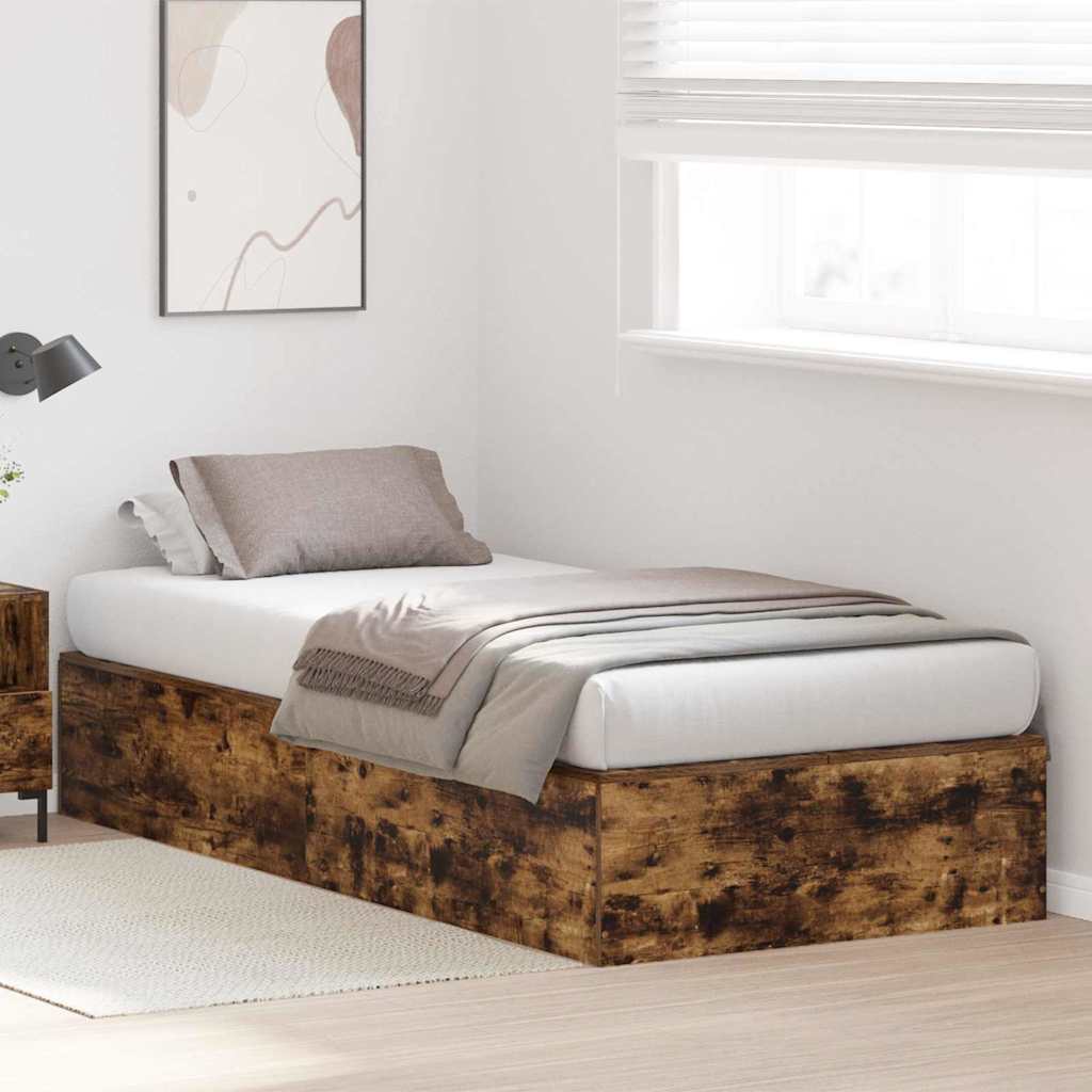 Storage Bed Frame Smoked Oak 31.5 x 78.7 (80 x 200 cm)
