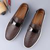 FashionLuxury Brand Men Genuine Leather Shoes Casual Slip on Formal Dress Loafers Breathable Soft Flats for Male Non Slip Driving Flats