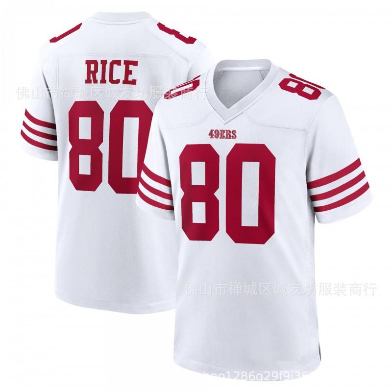 NFL 49ers Jerry Rice 80 Football Jersey Mens Red Sportswear