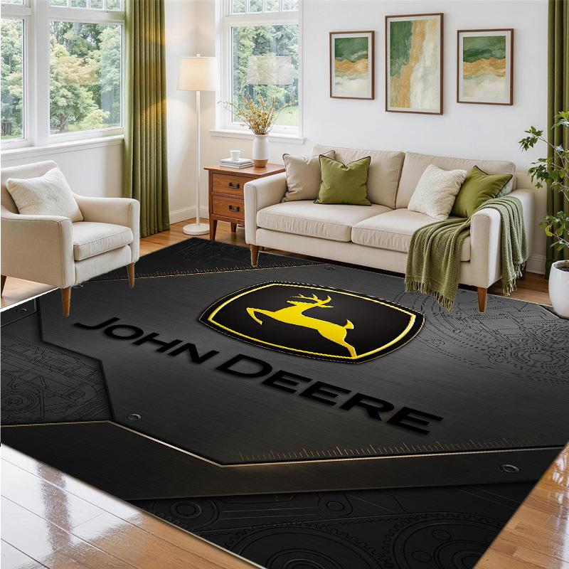 John Deere Design Crystal Velvet Rug Soft Decorative Mat for Bedroom Entrance