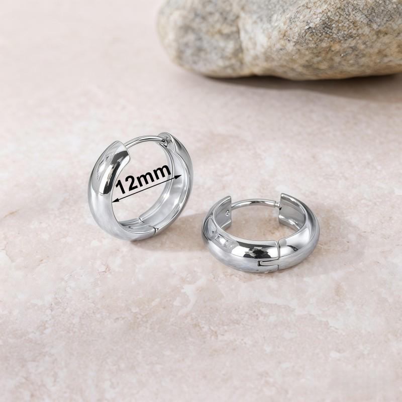 

Gold Silver Color Simple Women Round Stainless Steel Earrings Fashion Classic Texture Ear Buckle Female Daily Jewelry