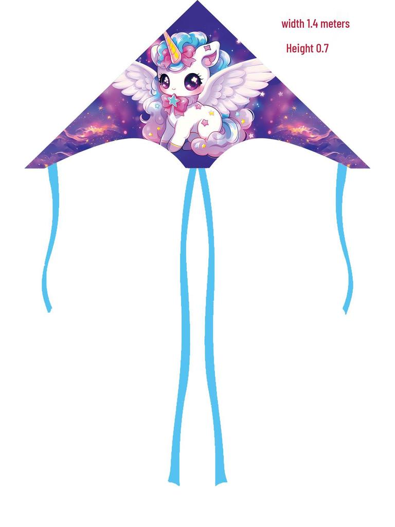 Weifang Cartoon Delta Double-Tail Kite: Handmade, Plaid, Easy-Fly, Curved Edge, Outdoor Toy for Kids