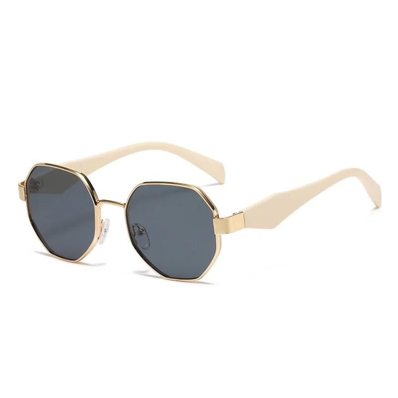 Fashion Polygonal Metal Frame Sunglasses Men Luxury Brand Designer Decorative Sun Glasses New Retro Sunglasses Women Uv400