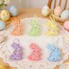 6Pcs Easter Foam Bunny Decorations Colorful Glitter Bunny And Egg Shapes Simple Hanging Wall Art for Party Spring Crafts Kindergarten And Home Decor