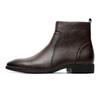 Fashion Luxury Brand Side Zipper Men Chelsea Boots Casual Footwear All-match High Quality Brown Ankle Boots Vintage Style Business Boots