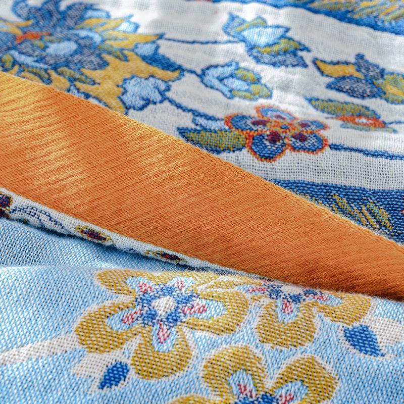 

Blue Blanket, Sofa Blanket, Double-Sided Blanket, 100% Cotton, A Curtain of Dreams 130x160cm