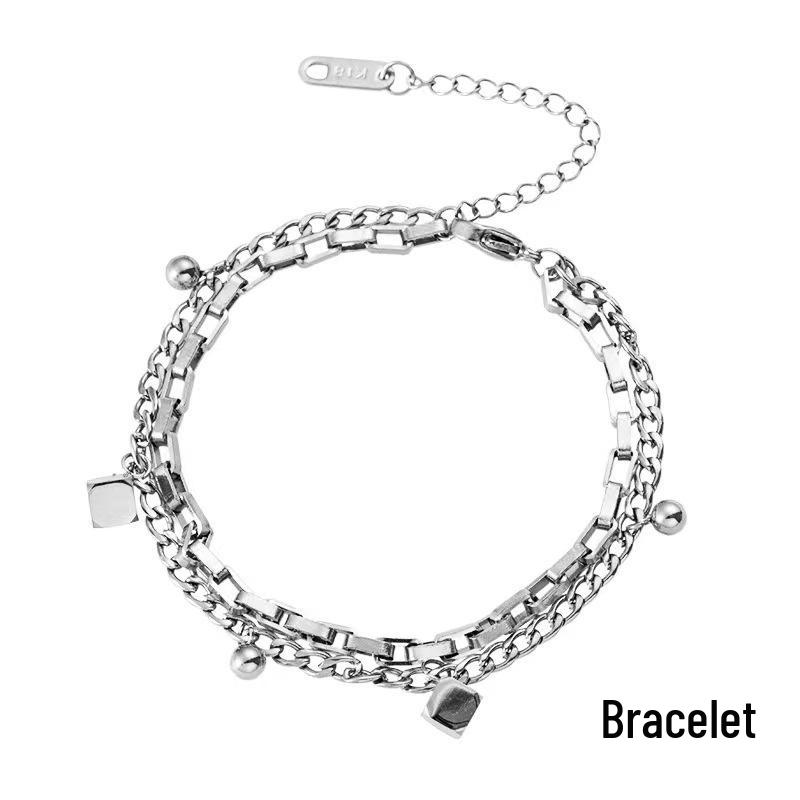 Women's Fashion Titanium Steel Bracelet: Elegant Japanese & Korean Design, Non-Fading Stainless Steel, Versatile Jewelry.