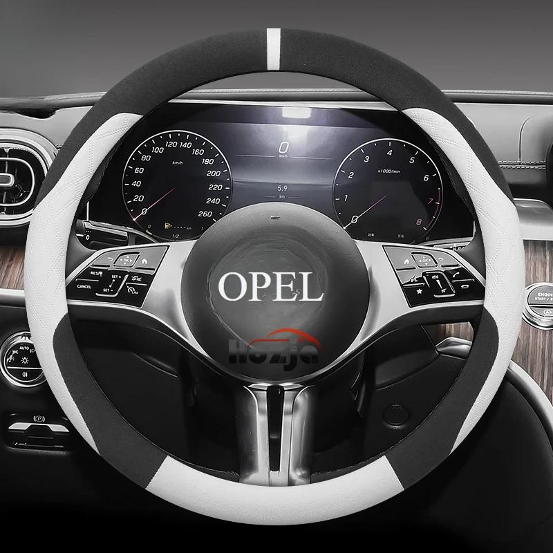 Suede Steering Wheel Cover for Opel Mokka Corsa Astra 2024 2025 Accessories