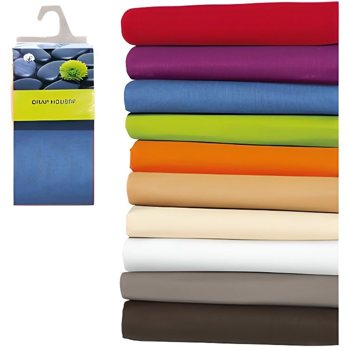 Drap housse - MARQUE - 180x200 - 100% coton - Bleu