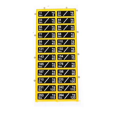 1Sheet Weight Sticker Labels For Gym Equipment Accessories Power Equipment Label