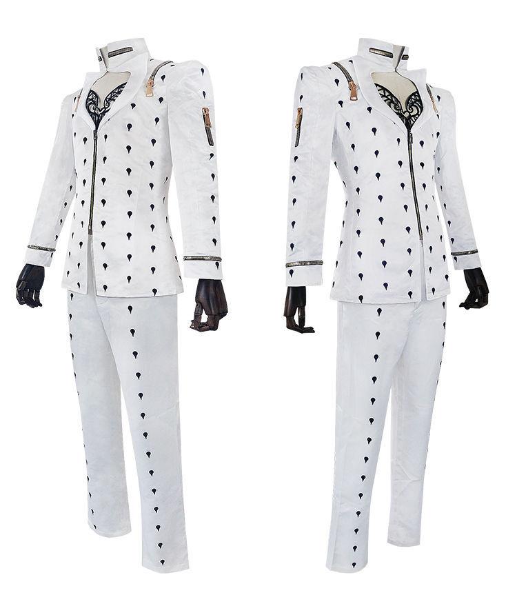 Anime Bizzarro Bruno Bucciarati Costume Cosplay Completo Uniforme Bianca Nera Uomo Donna Set Completo Hallowen Cosplay Avventura Bruno Parrucca