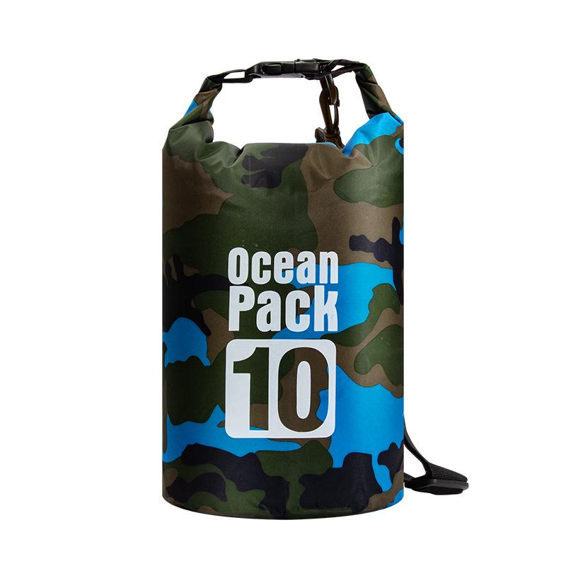 Camouflage Waterproof Outdoor Bag - Lightweight Polyester Storage for Rafting & Swimming
