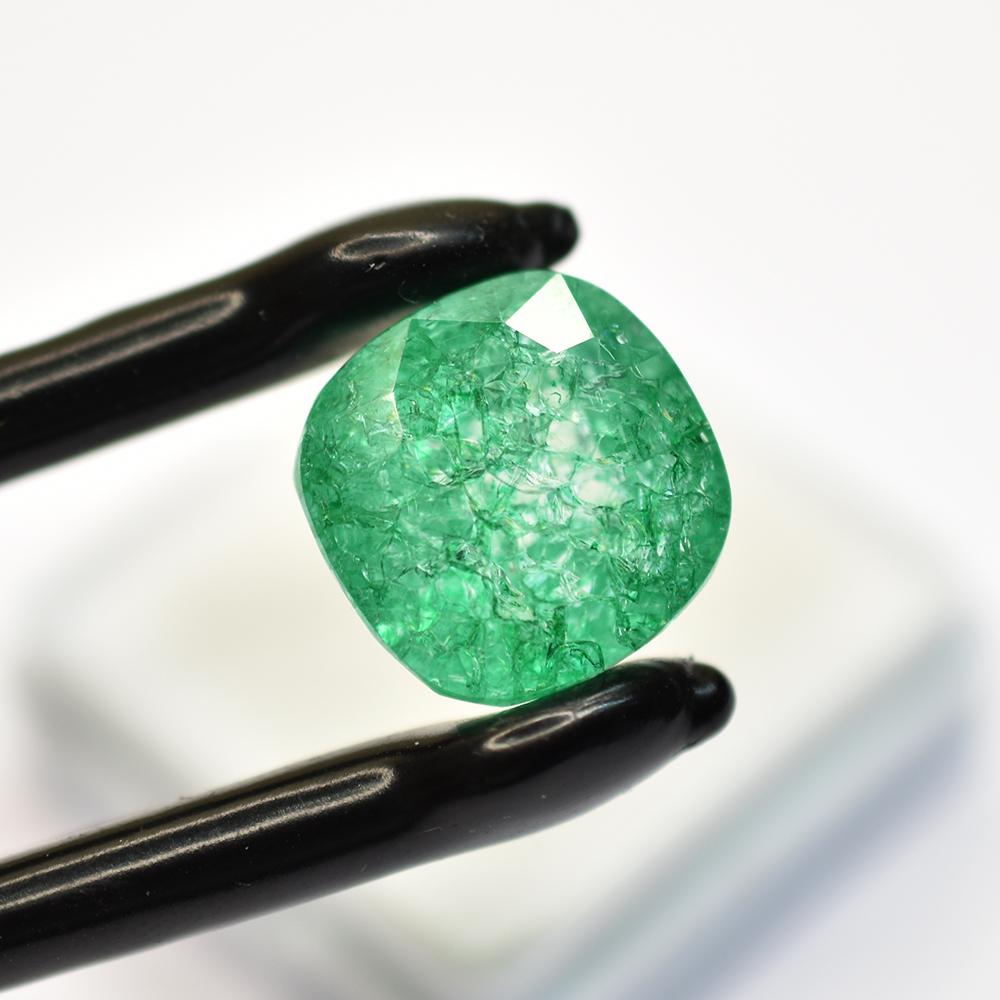 Emerald GREEN Square Cushion Cut 13x13 Mm NATURAL Certified Loose Gemstone