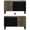 Vidaxl Szafka Pod Telewizor, Czarna, 80X33X46 Cm, Lite Drewno Mango