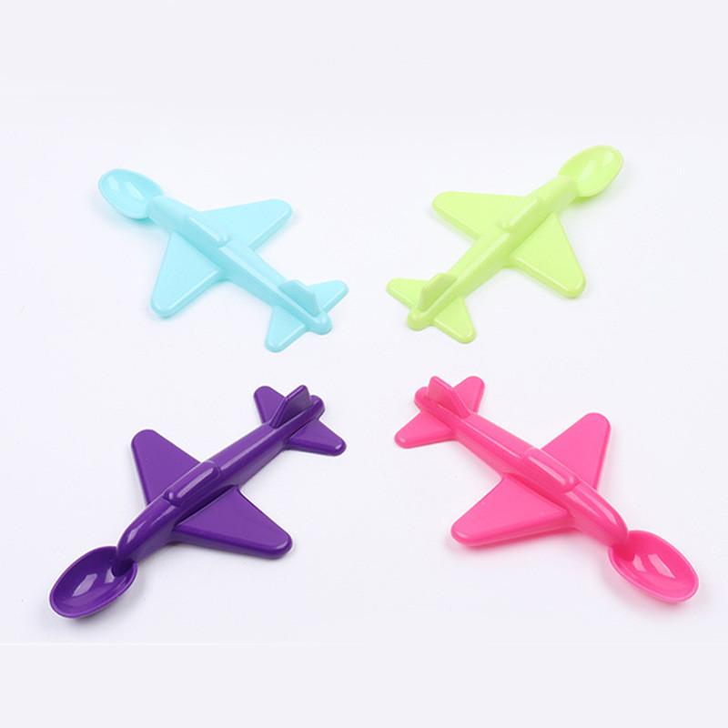 Kinder-Flugzeugförmiger Plastiklöffel Mit Süßem Design Für Kindermahlzeiten Und Als Geschenk