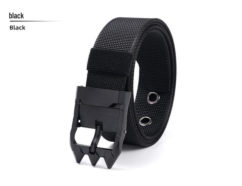 Men s Nylon Canvas Belt with Rotating Alloy Pin Buckle - Durable, Versatile Outdoor Tactical Belt 120 cm