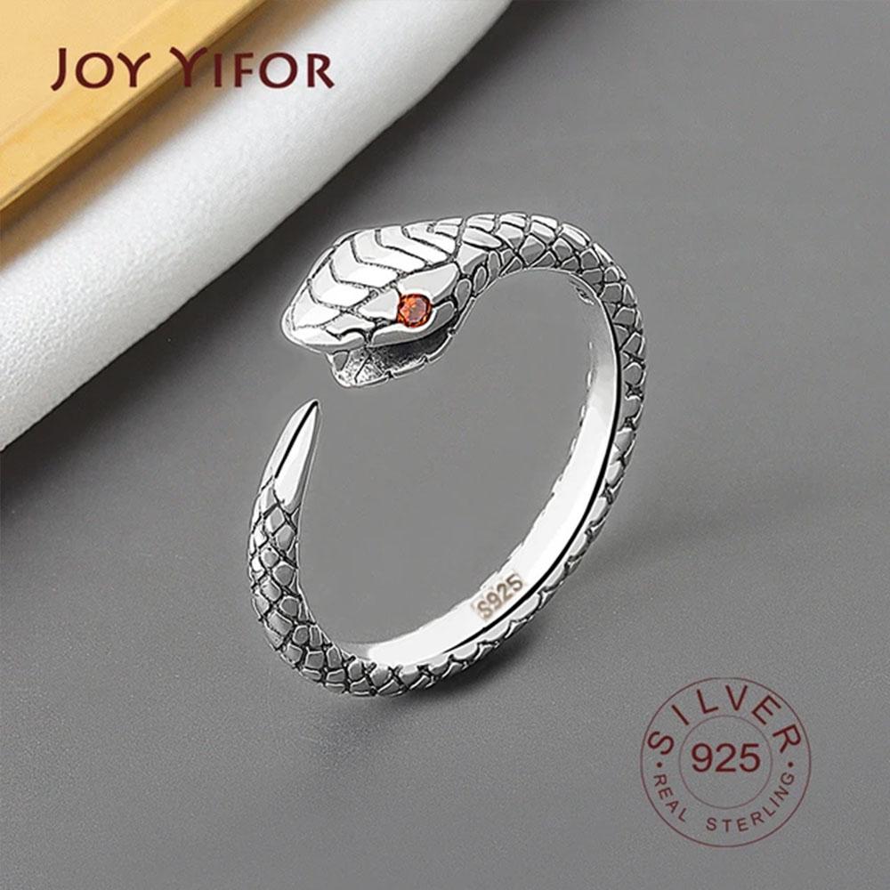 

BFCLUB Silver Color Geometric snake Adjustable Ring Minimalist Fine Jewelry For Women Party Gift