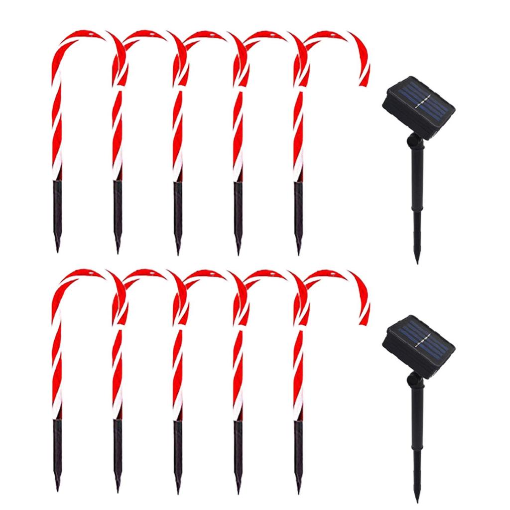 Buy Solar Candy Cane Lights Christmas Waterproof Pathway LED Lights at ...