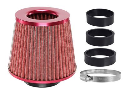 Filtro de ar cônico 155x130x120 mm, vermelho, adaptadores: 60, 63, 70 mm