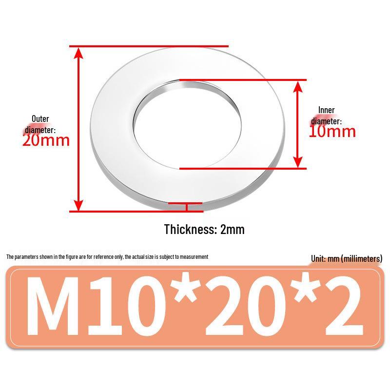 Jin Juntai Thick & Thin Stainless Steel Flat Washer, Round M10-M36