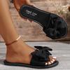 Fashion Women Slippers 2025 New summer Fashion Sandals Slides Women Summer Bow Keep Warm Shoes for Women Plus Size Flat Zapatos De Mujer