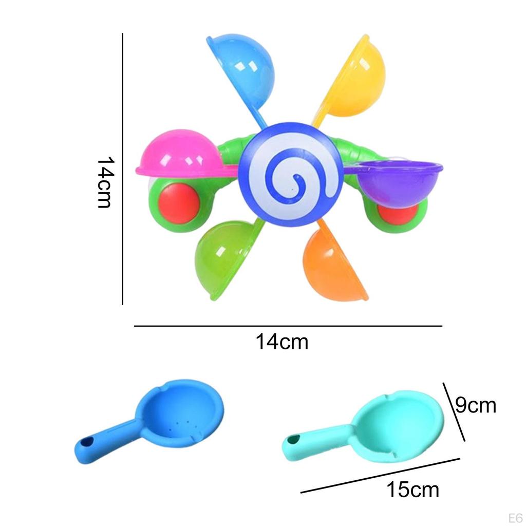 Baby Shower Windmill Toy Whirling Waterfall Rotating Colorful Waterwheel Bath Time for