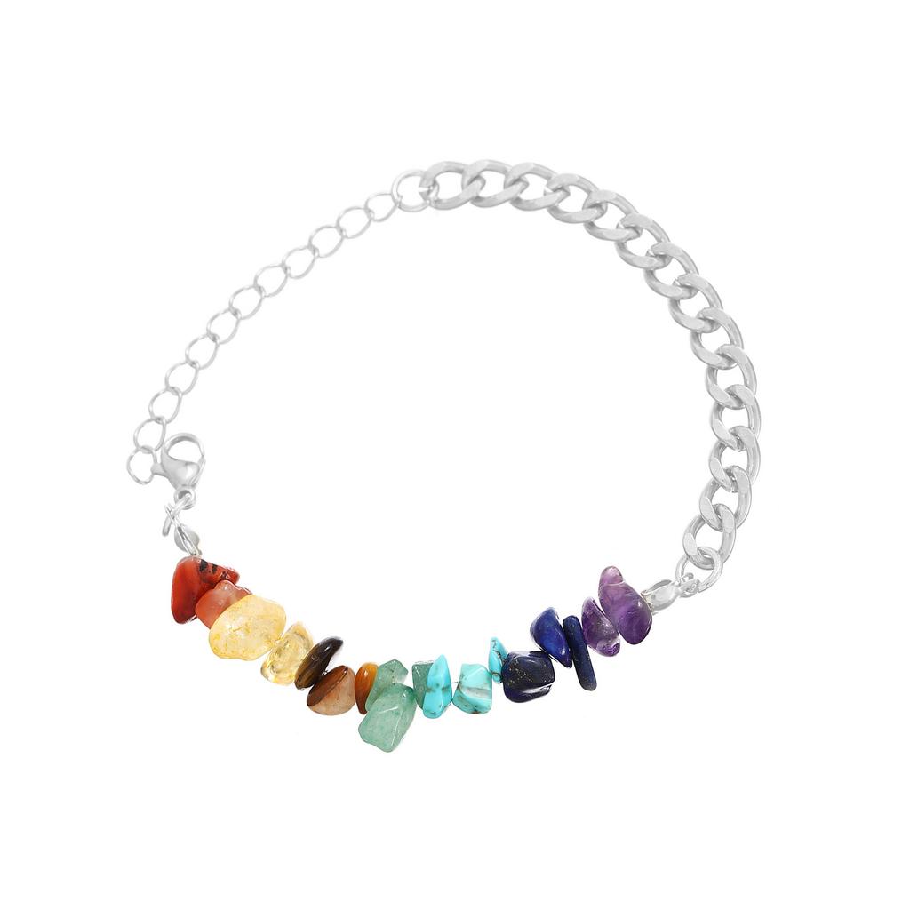 Adjustable Stainless Steel Bracelet Colorful Stone Beads Bracelet Splicing Bracelet for Unique Style and Fashion Looks