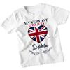 Personalised Union Jack T-Shirt My Very 1st 12th July UK Flag Birthday Kids Tee