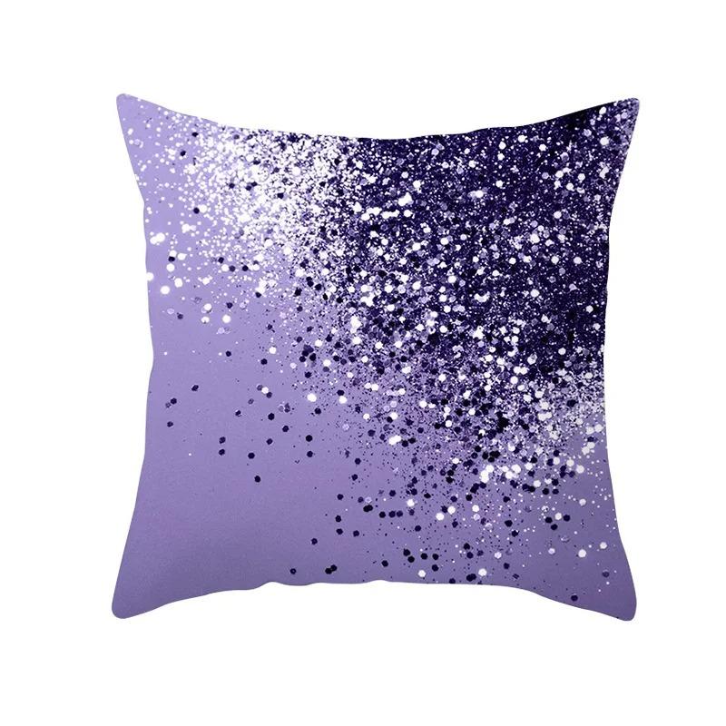 Square Throw Pillow Geometric Purple Marble Print Pattern Cushion Cover Home Living Room Sofa Decoration