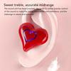 Earbuds, Heart Shaped Cordless Earbuds HiFi Stereo Sound Cute, Stereo Sound Built in Mic 5.3 Cordless Headphones (Red)
