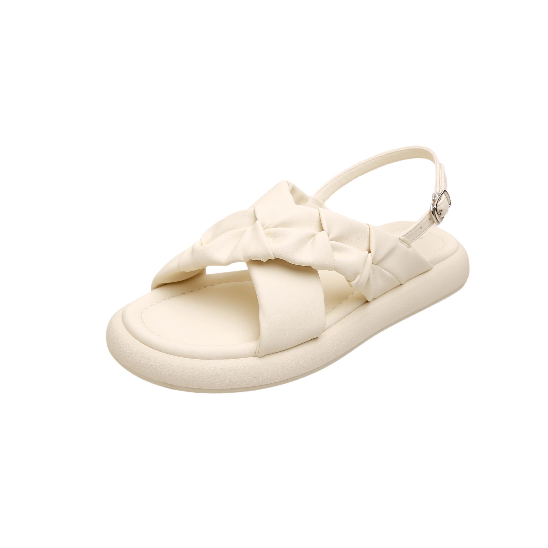 Flat-soled sandals female summer new fairy wind cross with soft-soled open-toed sandals casual beach sandals female 35