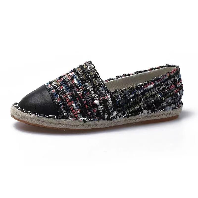 Four Seasons Flat Shoes Women 2025 New Straw Hemp Rope Fisherman Shoes Slip on Casual Ladies Breathable Platform Shoes