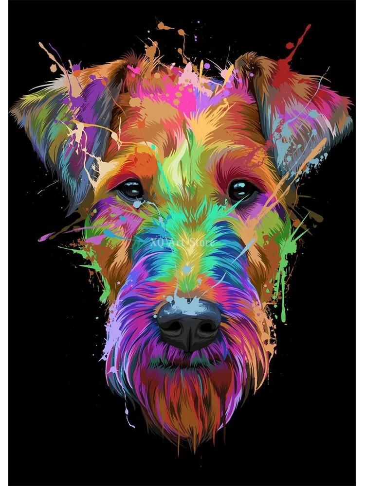 Abstract Watercolor French Bulldog Pug Posters Prints Canvas Painting Coloful Animal Dog Wall Art Picture Living Room Cuadros