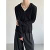 2026 Fall Winter Mens Oversized Hooded Knit Sweater Slim Fit Casual Button Long Sleeve Sun Protection Top