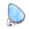 Natural Republic Larimar Gemstone 925 Solid Sterling Silver Gift Ring S.9 B4v45