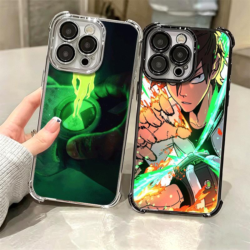 Cartoon Ben 10 Plating Phone Case For Iphone 16 17 Pro Max Air 16E 14 15 Plus 12 13 Mini Anti-Fall Airabag Cover