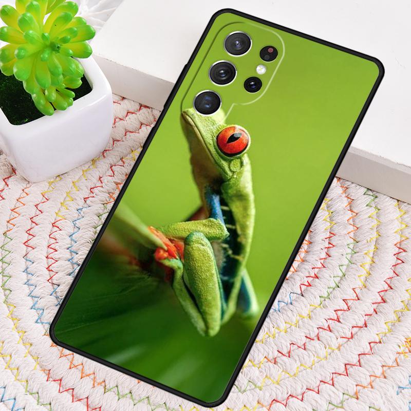 Blue Frog Tropical Rain Forest Phone Case for Samsung Galaxy note 10 pro S26 Ultra S23 S24 FE S25 S21 S22 PLUS shockproof Cove