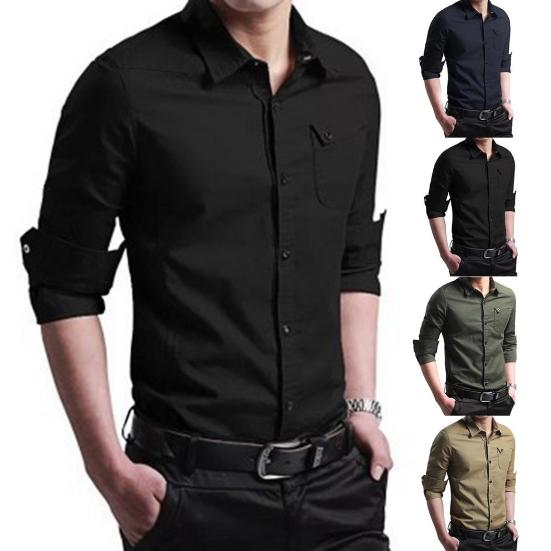 Men Shirt Super Soft Wear Resistant Cotton Blend Men All-Match Shirt Summer Apparel for Male