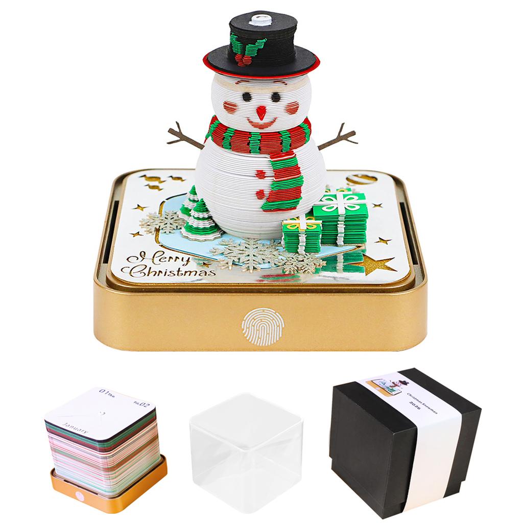 Tear-Away 3D Paper Art Notepad with Lights Tear-Away Paper Sculpture Art Calendar for Christmas Birthday Anniversaries