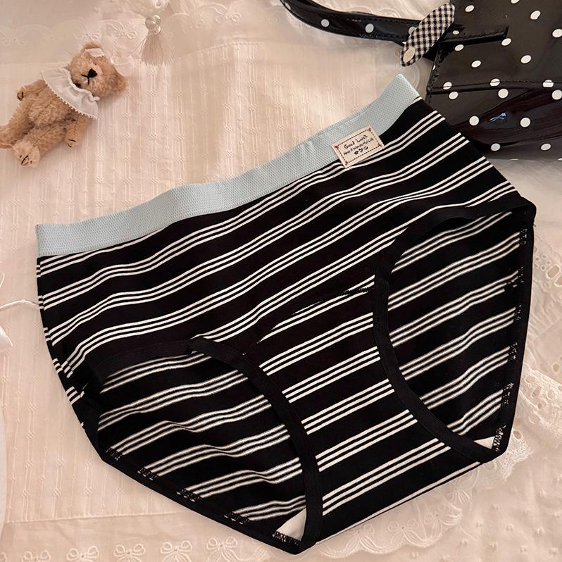 Slip a triangolo da donna per primavera e autunno, in cotone vintage, con cavallo esteso, antibatterici, a vita media