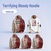 Unisex 3D Halloweenská mikina s kapucí s krvavými stopami