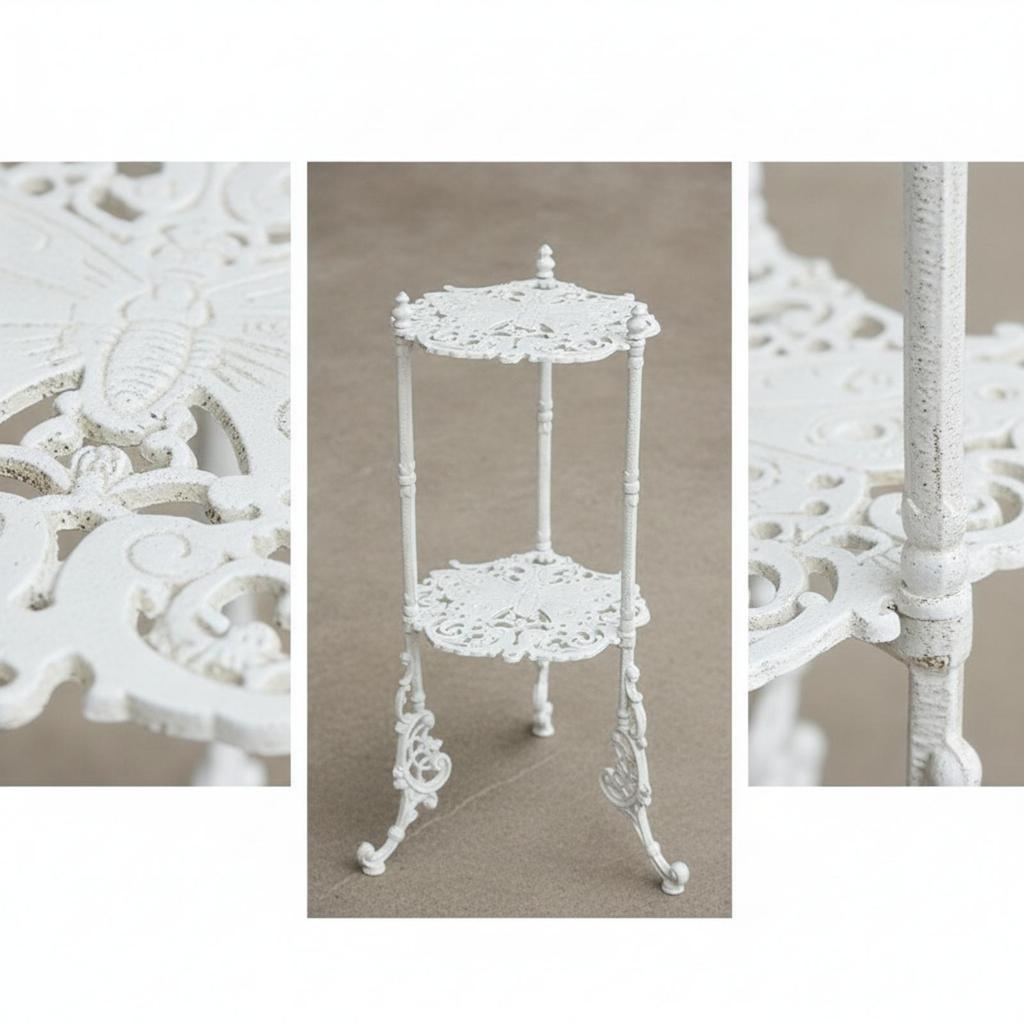 3-Tiered Plant Stand Wrought Iron Look Rotating Flower Pot