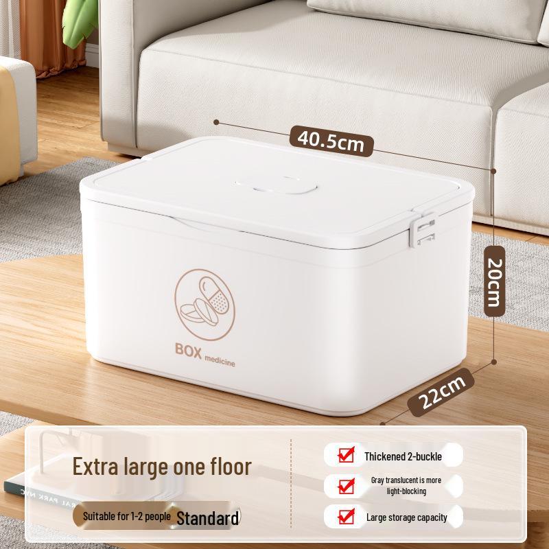 Large Multi-layer Plastic First Aid Kit & Medicine Storage Box for Household Use