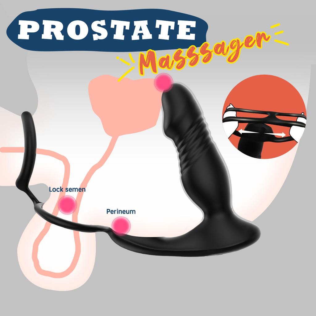 5 in 1 APP Control Male Thrusting Anal Vibrator Dildo Prostate Massager Delay Ejaculation  Anal Plug Vibrating Sex Toy for Men